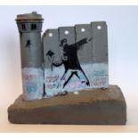 Banksy 'Free Palestine Flower Thrower Tower' Walled Off Hotel Wall Sculpture w/Receipt (#0536)