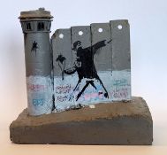 Banksy 'Free Palestine Flower Thrower Tower' Walled Off Hotel Wall Sculpture w/Receipt (#0536)