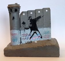 Banksy 'Free Palestine Flower Thrower Tower' Walled Off Hotel Wall Sculpture w/Receipt (#0536)