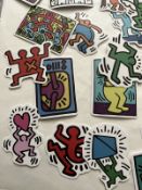 Keith Harin (1958-1990) 50 Piece Sticker Set, AV Size 5 x 5 cm Inc Family Hug, Disco Dino, 2020