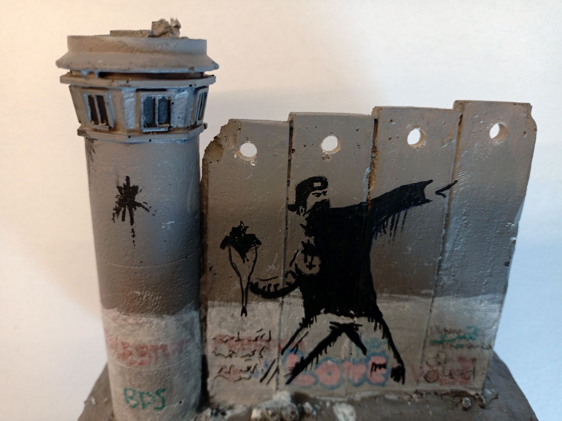 Banksy 'Free Palestine Flower Thrower Tower' Walled Off Hotel Wall Sculpture w/Receipt (#0536) - Image 10 of 10