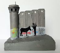 Banksy (Attributed) 'Palestina' Walled Off Hotel Wall Section Sculpture w/Receipt (#0558)