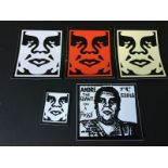 Shepard Fairey Obey Giant - Official Obey Face Sticker Set -Red, White, Cream and Andre The Giant