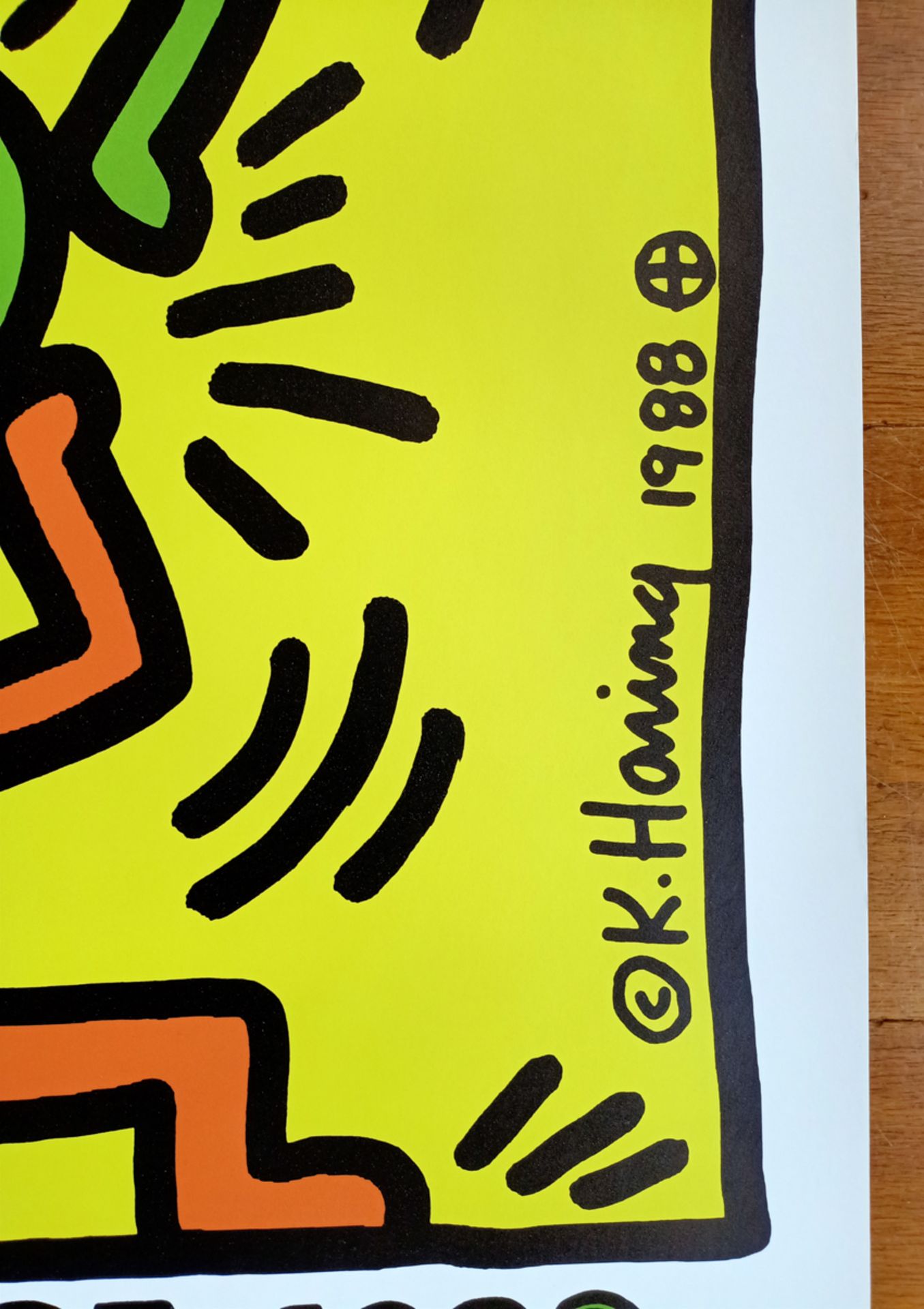 Keith Haring RARE ""Hans Mayer Galerie Original 1988 Poster"" Signed (#0723) - Image 3 of 4