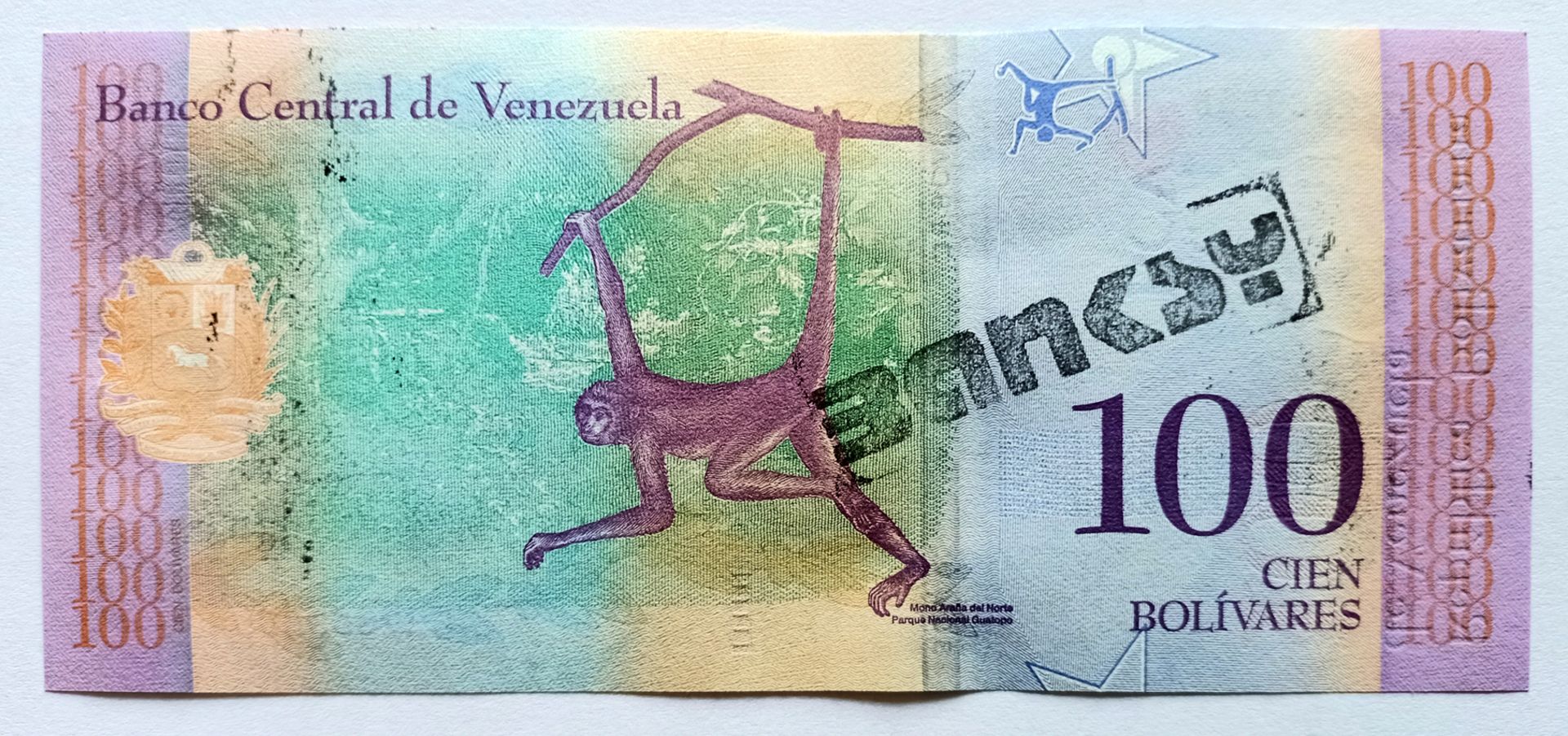 Banksy Banknote 100 Bolivariana with BanksyTag Dismaland 2015 (#0603) - Image 7 of 12