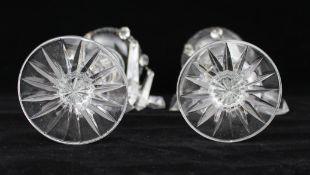 Pair of Cut Glass Crystal Lustres