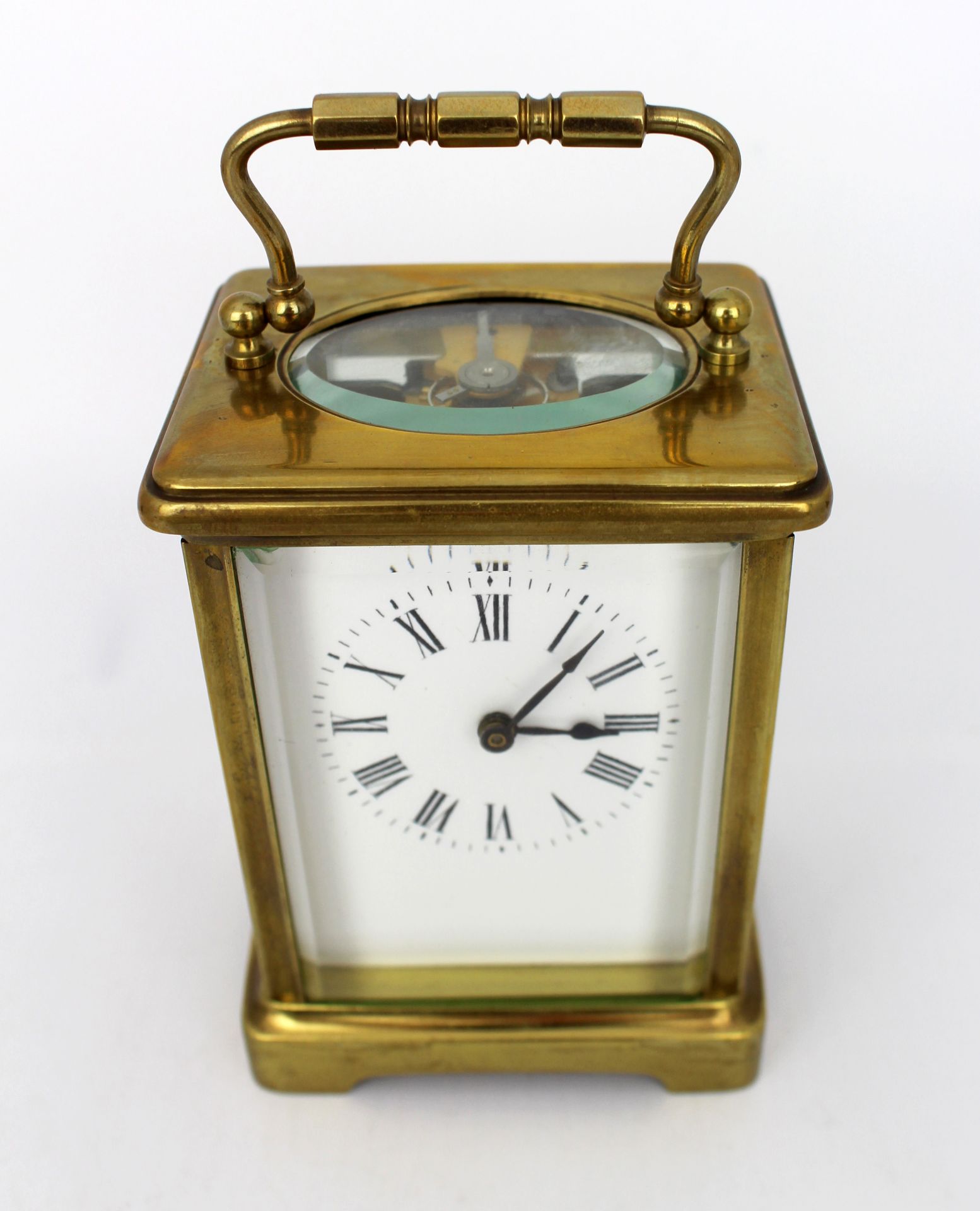 Fine Brass Carriage Clock c.1910 with Travelling Case - Image 3 of 10