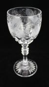 Set of 6 Brier Glass Vine Pattern Wine Glasses