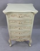 Carved Painted Cream Chest of Drawers