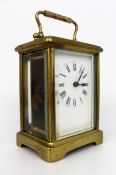 Fine Brass Carriage Clock c.1910 with Travelling Case