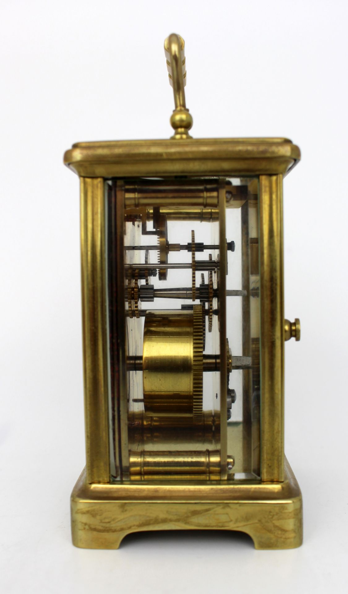 Fine Brass Carriage Clock c.1910 with Travelling Case - Image 6 of 10