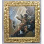 Fine Italian Oil on Canvas Set in Carved Giltwood Frame