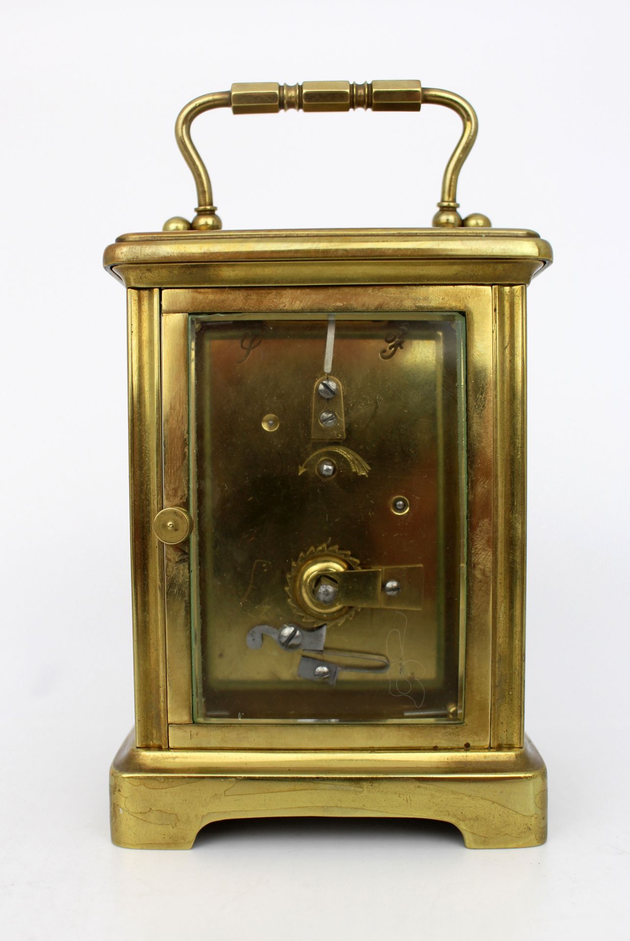 Fine Brass Carriage Clock c.1910 with Travelling Case - Image 5 of 10