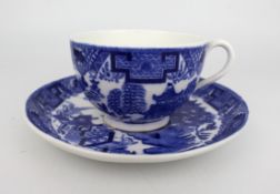Royal Worcester Blue & White Tea Cup & Saucer c.1923