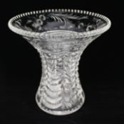 Fine Vintage Cut Glass Splayed Vase