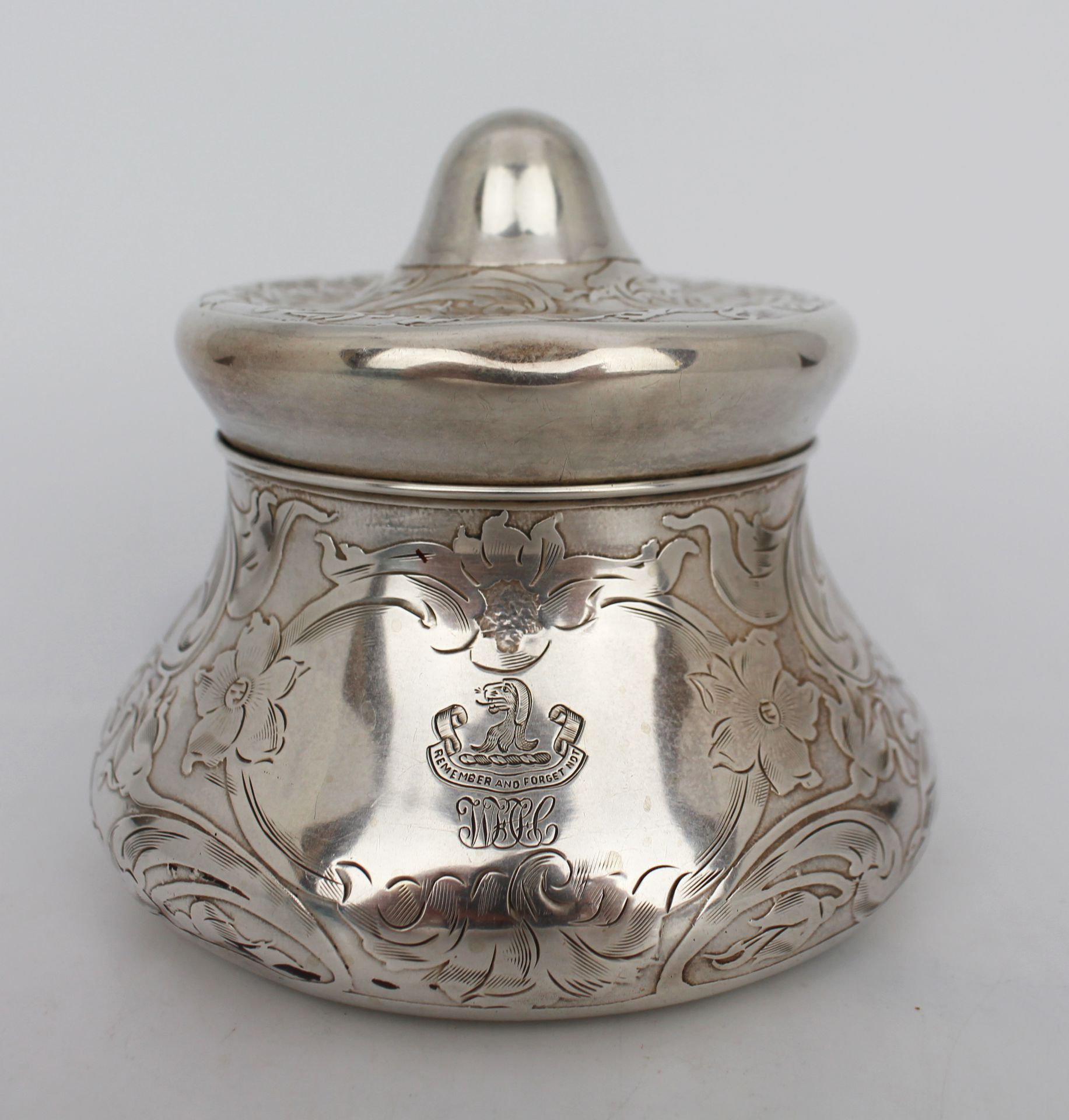 Sterling Silver Engraved Lidded Dish - Image 2 of 5
