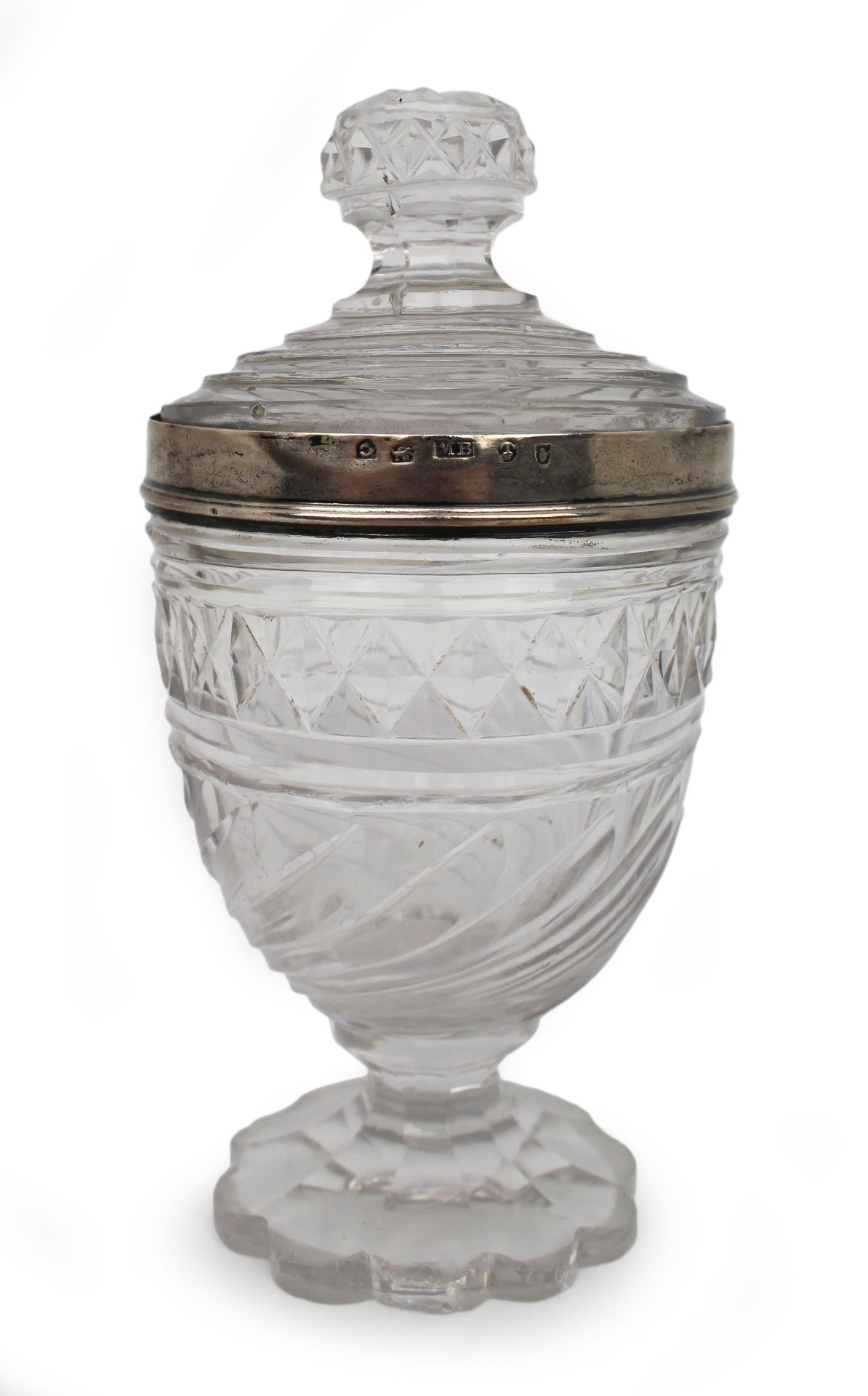 Regency Rock Crystal Silver Mounted Jar & Cover Matthew Boulton