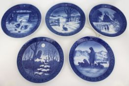 Collection of 5 Royal Copenhagen Christmas Plates