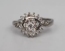 Diamond Fancy Cluster 18ct White Gold Ring