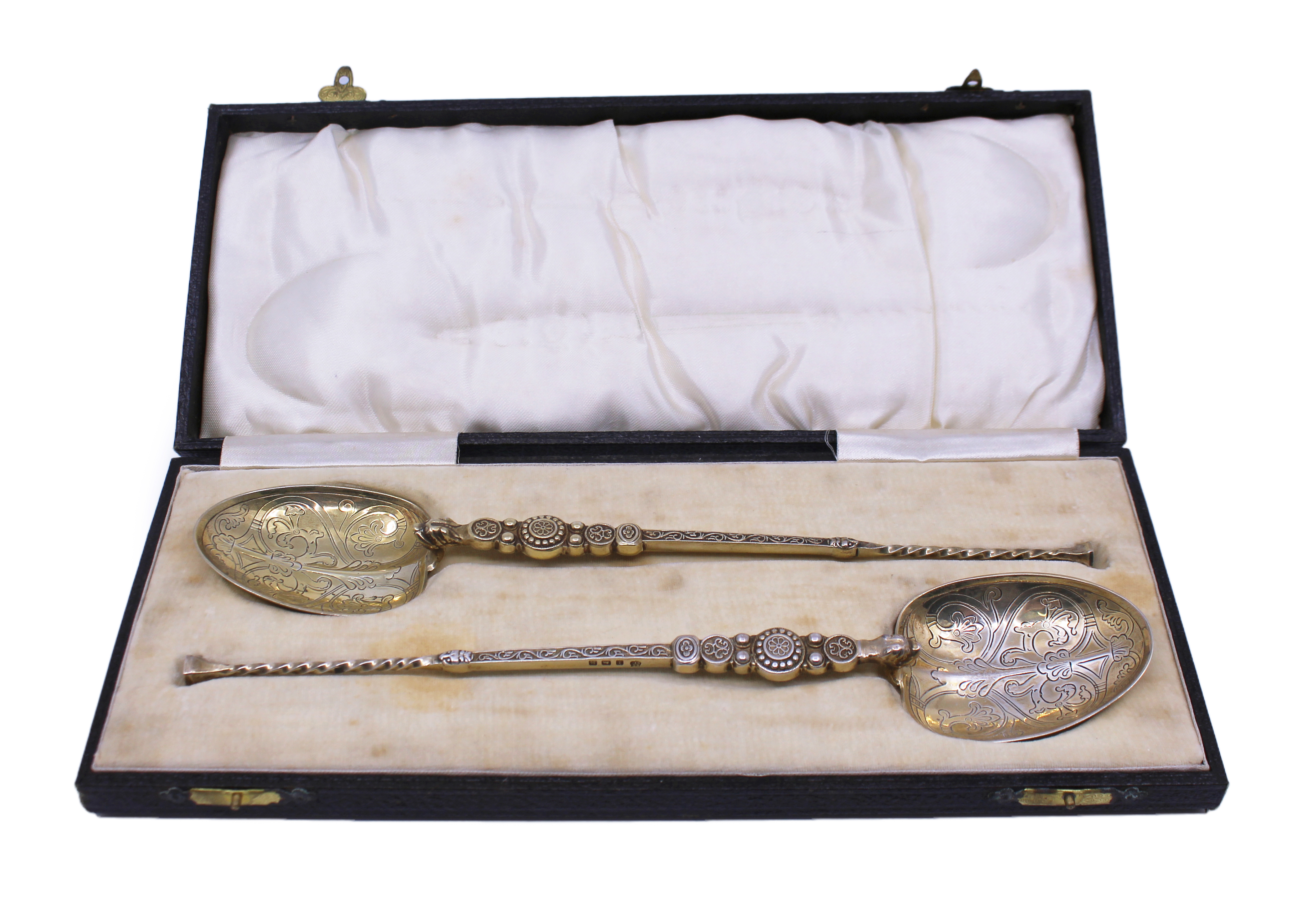 Pair of Cased Silver Gilt Anointing Spoons Birmingham 1936 - Image 12 of 12