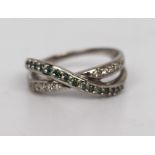 9ct Diamond and Demantoid Ring