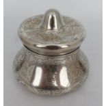 Sterling Silver Engraved Lidded Dish