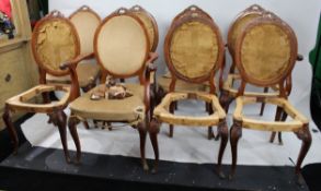 Set of 8 Vintage Epstein Mahogany Dining Chairs For Restoration
