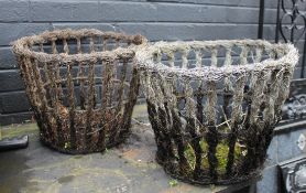 Pair of Vintage Wired Planter Baskets