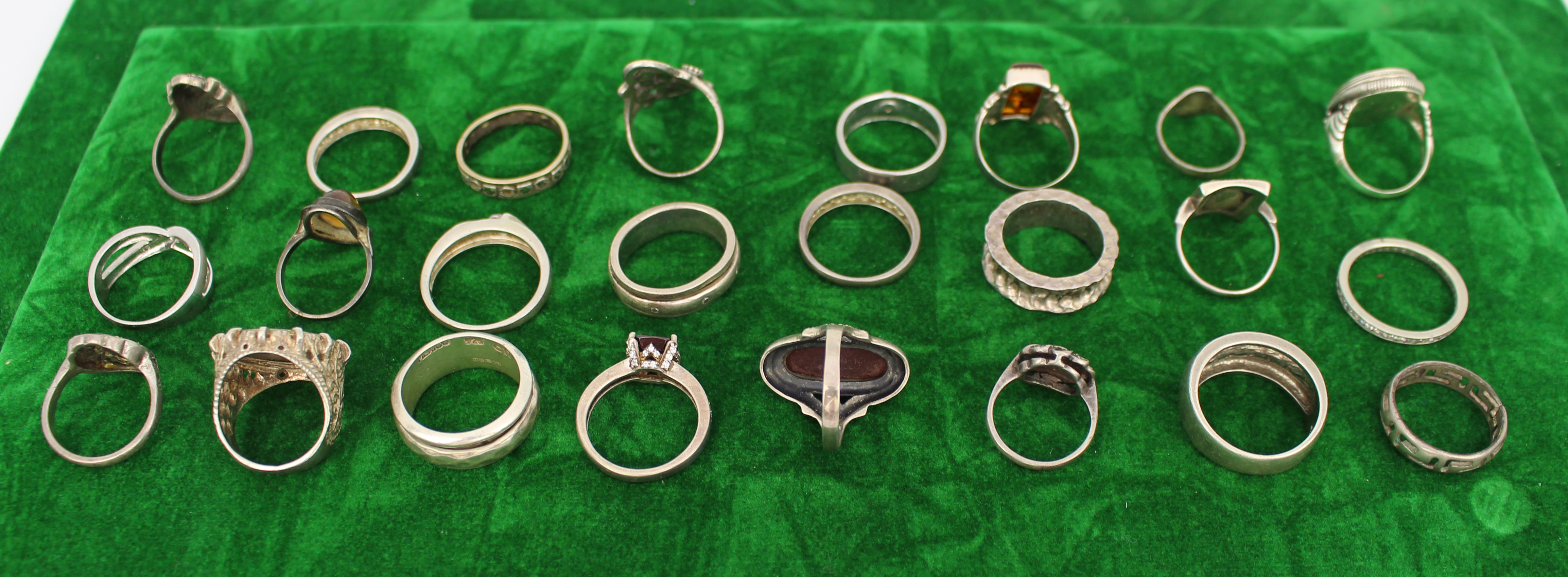 Collection of 24 Vintage Silver Sterling 925 Gemstone Rings - Image 2 of 3