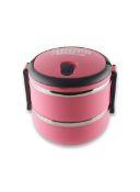 Pioneer Double Round Lunch Box Pink