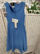 Hilary Morgan Childs Dress Size 36" Height Approx 6 To 8 Age In Cornflower Blue
