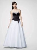 Alfred Angelo Prom Dress Size Medium White and Black RRP £595