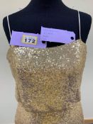 Gold Eternity Bridal Cocktail Or Pageant Appearance Dress Size 10. RRP £395 Sequins