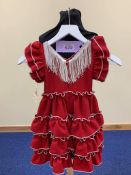 Spanish Dress Authentic Made In Spain Age Approx 5 Red
