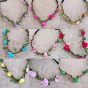 Leather Band Floral Headband x 50