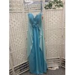 Alexia Designs prom dress ivory and turquoise size10