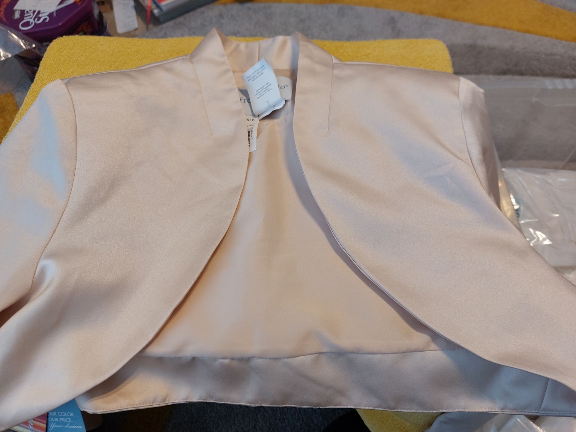 Champagne satin jacket from Alfred Angelo size 16 long sleeves - Image 4 of 6