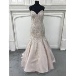 Eternity Bridal wedding dress, mermaid size 12 gold D5350