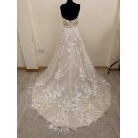 Catherine Parry, English designer, size 12 wedding dress in champagne RRP £1795
