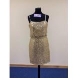Gold Eternity Bridal cocktail or pageant appearance dress size 10. RRP £395 sequins
