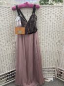 Alfred Angelo prom dress size 16 black lace bodice, blush pink skirt