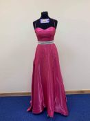 Rachel Allen pageant or prom dress, size 8 pink 2 piece. RRP £577