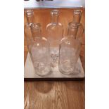 Glass Bottle Vases With Love On Them. 4 Boxes of 6. Approx 10 Inches Tall