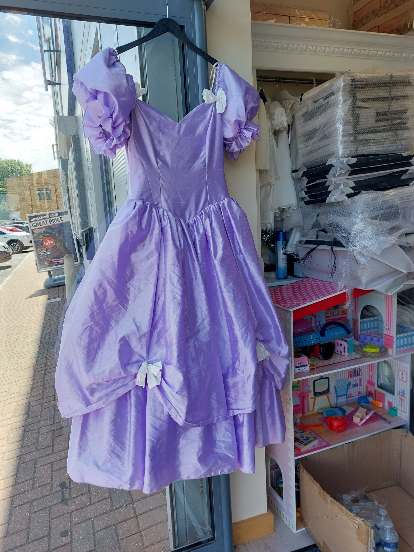 Lilac Childs Vintage Style Bridesmaid Dress Size Approx 7 To 9 - Image 2 of 2