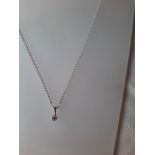 Silver Necklace With Pretty Cz Stone. RRP £34.99