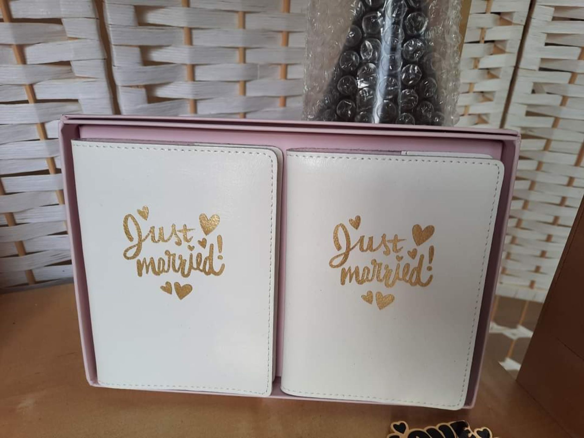 Set of 2 Passport Holders In White. Just Married