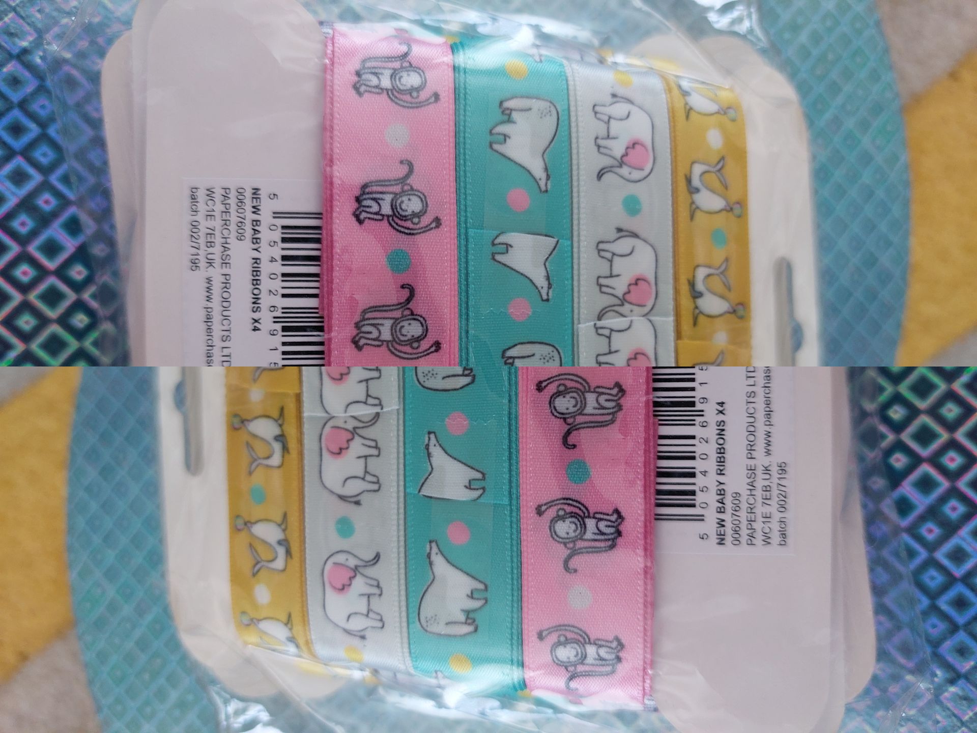Novelty Animal Baby Ribbons From Paperchase x 8 Cards of 4