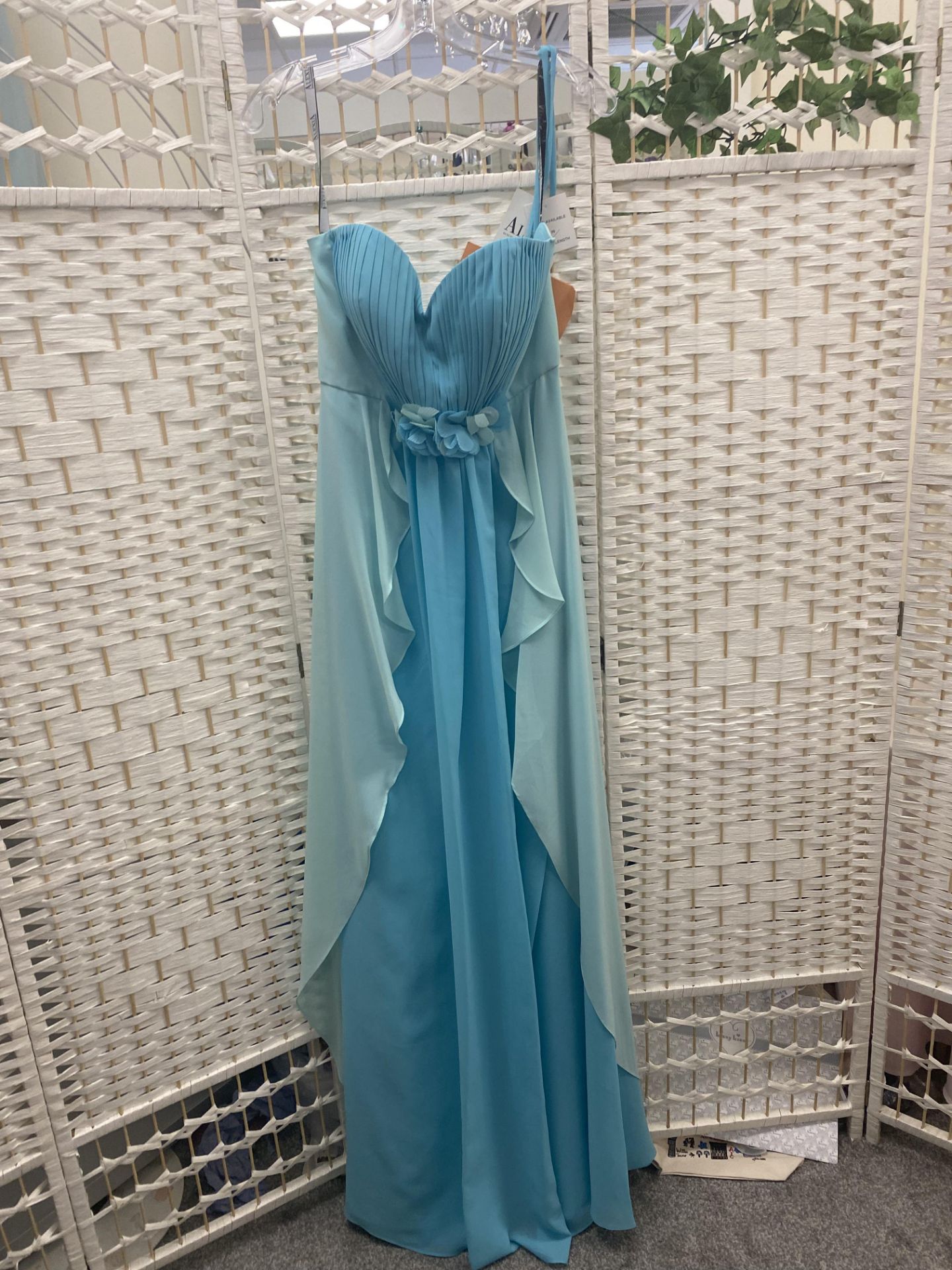 Alexia Designs Prom Dress Ivory and Turquoise Size 10 - Image 3 of 3