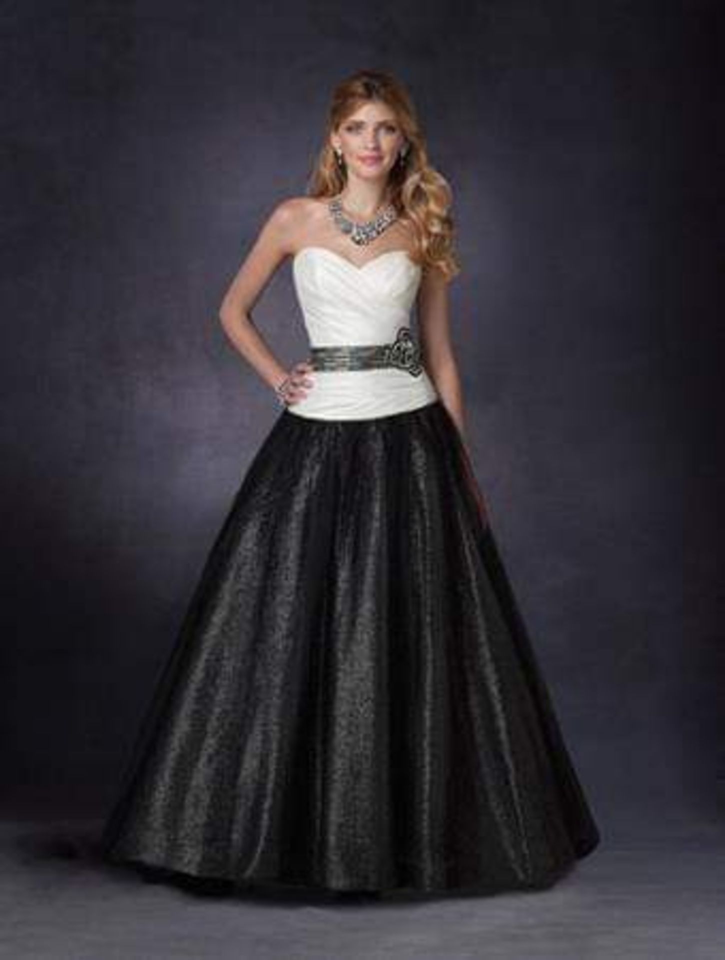 Alfred Angelo Ivory and Black Prom/Pageant Dress