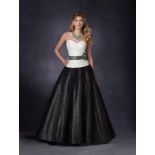 Alfred Angelo Ivory and Black Prom/Pageant Dress